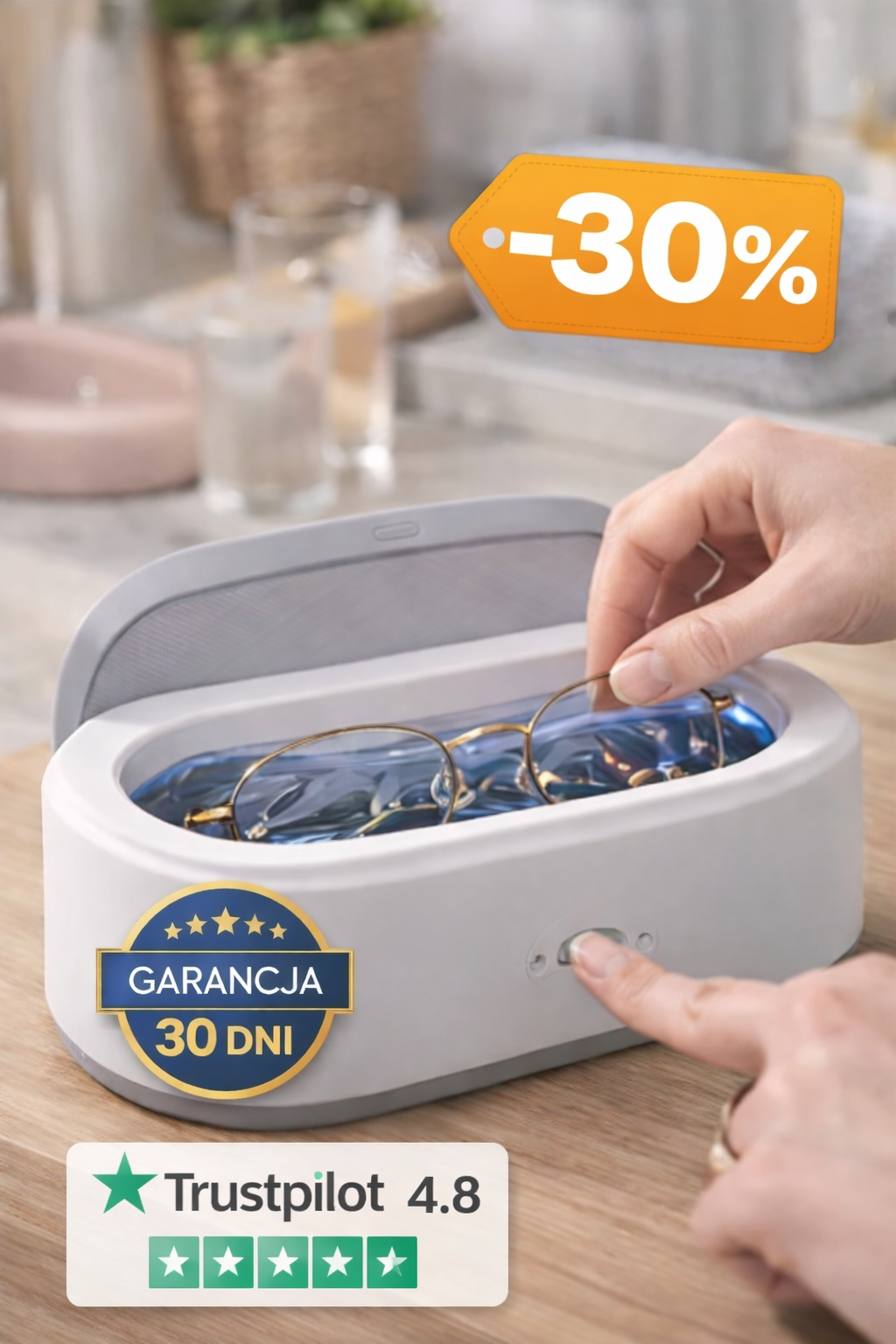 Wielofunkcyjna myjka ultradźwiękowa – Głębokie czyszczenie w 3 minuty